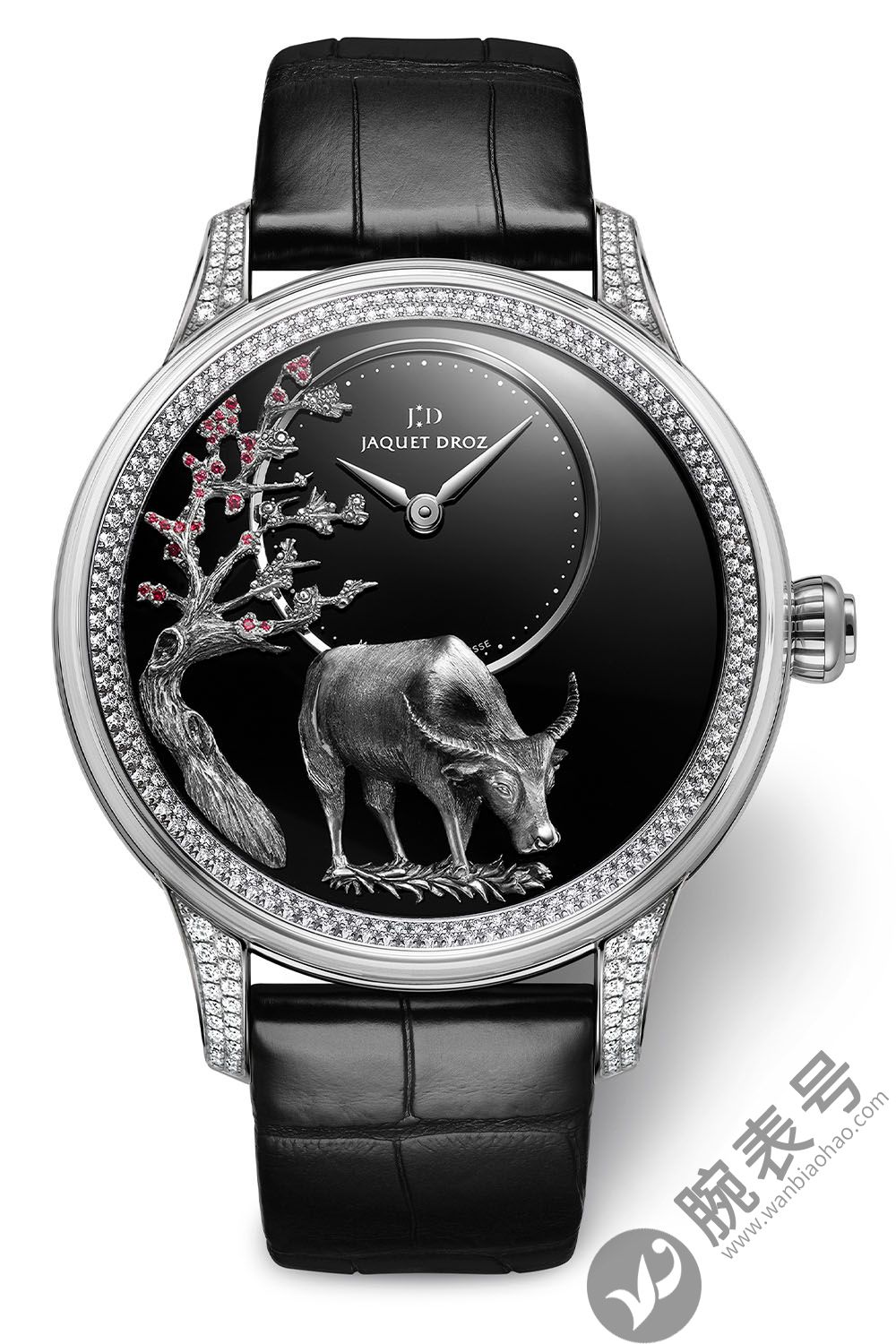 雅克·德羅茲(JAQUET DROZ)小巧水牛分鐘水牛配浮雕表盤