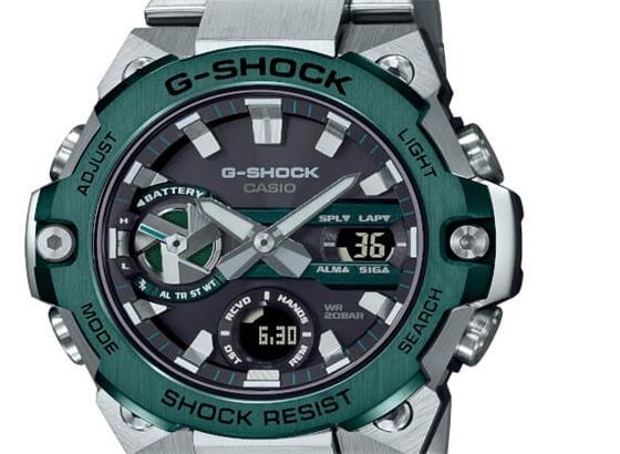 G-Shock G-STEEL GST-B400CD-1A3具有綠色離子鍍表圈